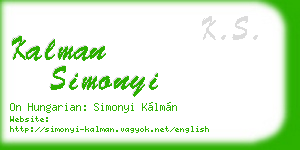kalman simonyi business card