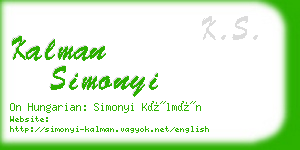 kalman simonyi business card